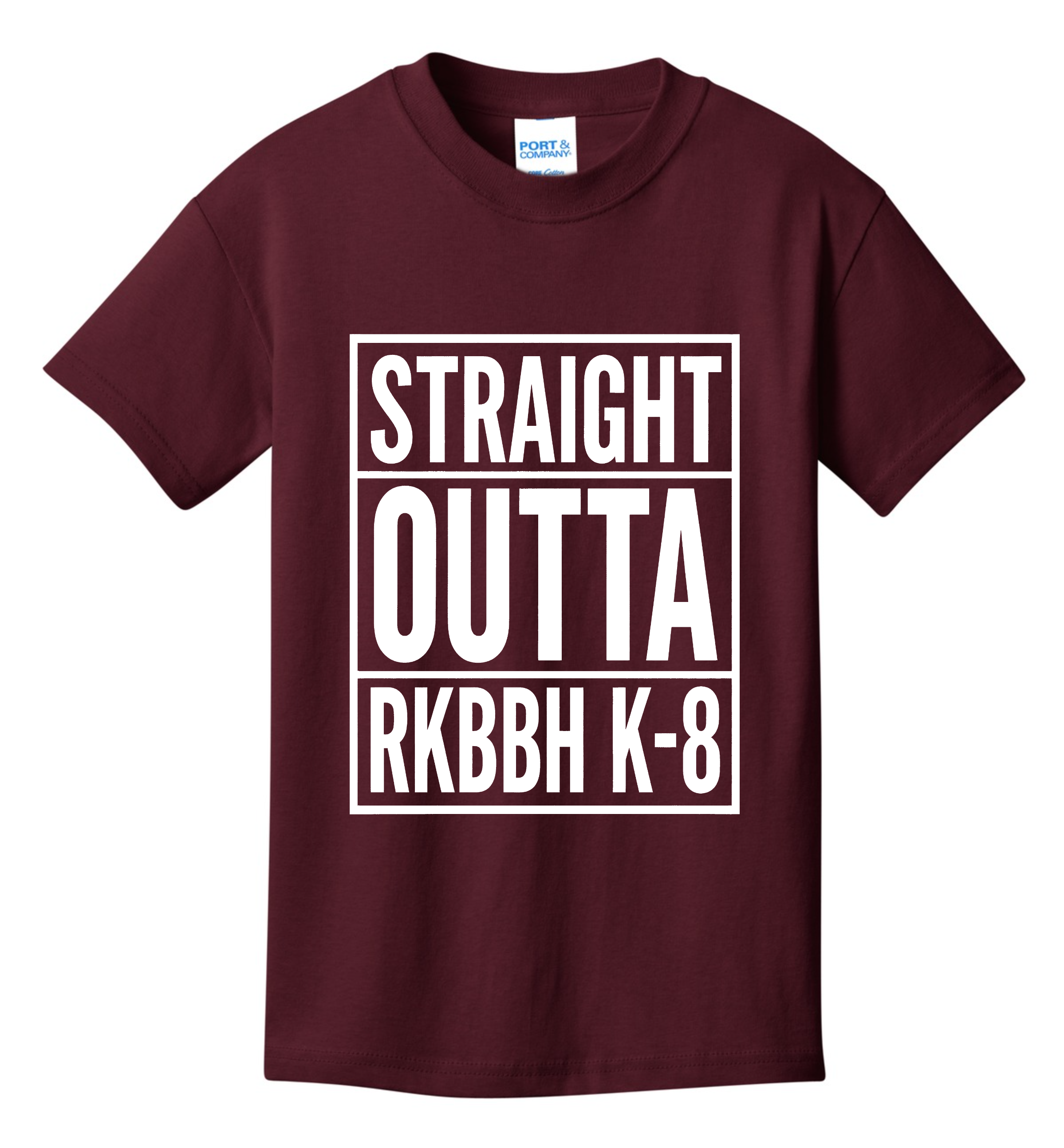 Ruth K. Broad Bay Harbor - STRAIGHT OUTTA RKBBH K-8 - Youth Core Cotton Tee